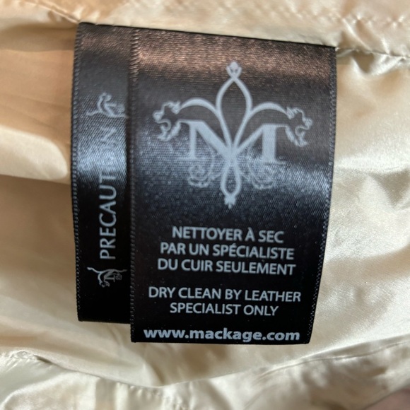 MACKAGE Sz S Kelsie Tan W/ Black Accents  Hooded Back Buckle Many Pockets Jacket - Picture 12 of 14